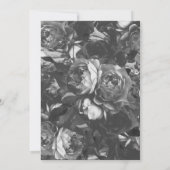 ブラック金ゴールドローズブーケ結婚式招待状 招待状 (裏面)