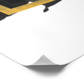 ブラック金ゴールドローズ結婚ブーケのウェルカムポスター ポスター (角)