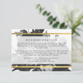 ブラック金ゴールドローズ結婚ブーケ詳細カード 出欠カード (スタンド正面)