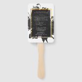 ブラック金ゴールドローズ結婚ブーケ ハンドファン (裏面)