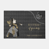 ブラック金ゴールドヴィンテージアリスinワンダーランド ドアマット (正面)