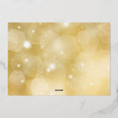 ブラック金ゴールド企業のツリーホリデーパーティー 箔招待状 (裏面)