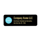 ブラック金ゴールド会社ビジネスロゴ差出人住所 ラベル (正面)