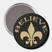 ブラック金ゴールド信じ（紋章の）フラ・ダ・リ マグネット (正面/裏面)