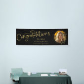 ブラック金ゴールド写真おめでとう大学院バナー 横断幕 (トレードショー)