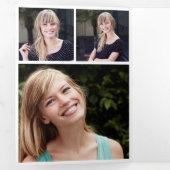 ブラック金ゴールド写真卒業パーティーNext Adventure 三つ折り招待状 (内部最初)