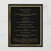 ブラック金ゴールド写真弓の葬儀プログラム (裏面)