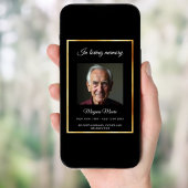 ブラック金ゴールド写真葬儀プログラムカード 招待状