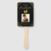 ブラック金ゴールド写真薬学院卒業 ハンドファン (正面)