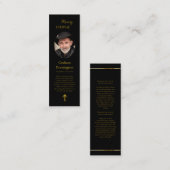ブラック金ゴールド写真記念オーソドックス祈りの言葉ブックマーク スキニー名刺 (正面/裏面)