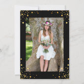 ブラック金ゴールド医療看護学校卒業会 招待状 (裏面)