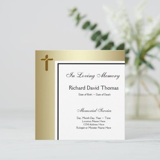 ブラック金ゴールド十字架の愛の記憶の記念碑 招待状 (スタンド正面)