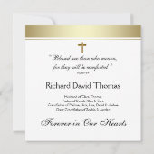 ブラック金ゴールド十字架の愛の記憶の記念碑 招待状 (裏面)