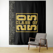 ブラック金ゴールド卒業クラスオブスポーティタイポグラフィ タペストリー (インサイチュ)