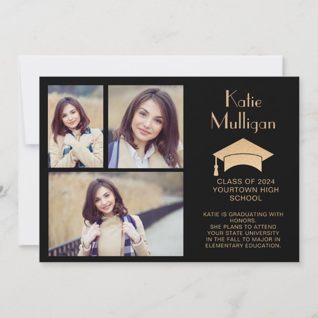 ブラック金ゴールド卒業クラス2024写真 (正面)