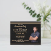 ブラック金ゴールド卒業パーティーの写真 ポストカード (スタンド正面)