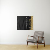 ブラック金ゴールド卒業パーティー2023年の背景クラス タペストリー (インサイチュ(横))