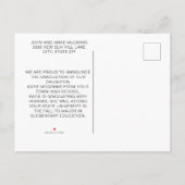 ブラック金ゴールド卒業写真クラス2024 案内ポストカード (裏面)