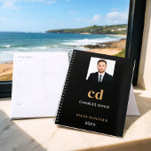 ブラック金ゴールド名イニシャル写真事業2026 プランナー手帳