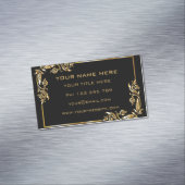 ブラック金ゴールド名刺マグネットゴールデンフレーム マグネット名刺 (インサイチュ)