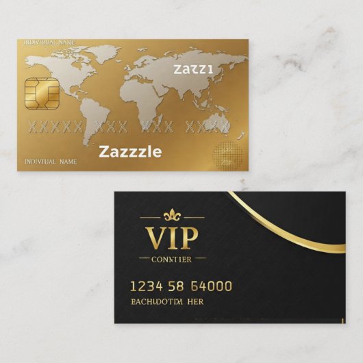 ブラック金ゴールド名刺 名刺 (正面/裏面)