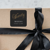 ブラック金ゴールド名台本90歳の誕生日 スクエアシール