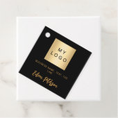 ブラック金ゴールド名署名ビジネスロゴつるラベル フェイバータグ (インサイチュ)