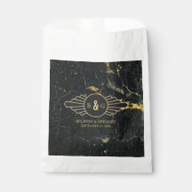 ブラック金ゴールド大理石アールデコ結婚ズ