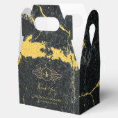 ブラック金ゴールド大理石アールデコ結婚ズ フェイバーボックス (オープン)