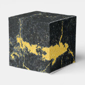 ブラック金ゴールド大理石アールデコ結婚ズ フェイバーボックス (裏面サイド)