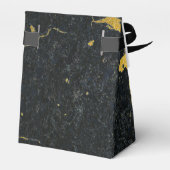 ブラック金ゴールド大理石アールデコ結婚ズ フェイバーボックス (裏面サイド)