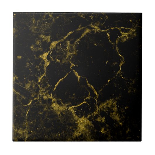 ブラック金ゴールド大理石スタイル タイル (正面)