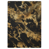 ブラック金ゴールド大理石パーソナライズされた事業 クリップボード (裏面)