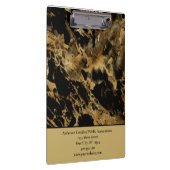 ブラック金ゴールド大理石パーソナライズされた事業 クリップボード (右)