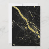 ブラック金ゴールド大理石ビーニングミニマルエレガントな結婚式 招待状 (裏面)