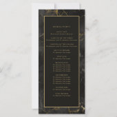 ブラック金ゴールド大理石結婚石製石会式プログラム (裏面)