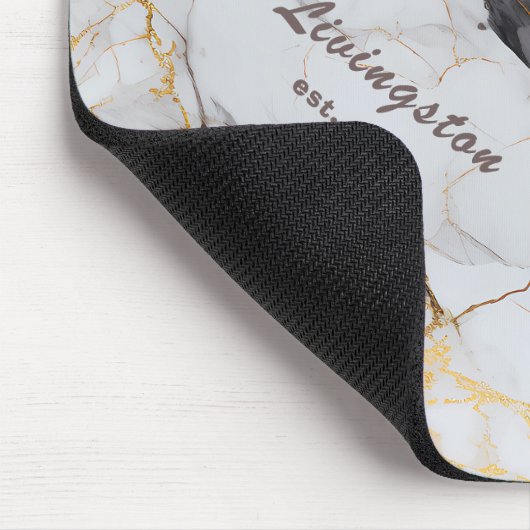 ブラック金ゴールド大理石設立パーソナライズされた マウスパッド (コーナー)