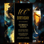 ブラック金ゴールド天空100歳の誕生日パーティー 招待状