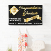ブラック金ゴールド学年祝賀院生 横断幕 (インサイチュ)