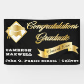 ブラック金ゴールド学年祝賀院生 横断幕 (横)