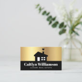 ブラック金ゴールド実在写真不動産業者ブローカーハウス 名刺 (スタンド正面)