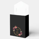 ブラック金ゴールド幾何学的ブルゴーニュ花模様結婚ズ フェイバーボックス (オープン)