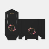 ブラック金ゴールド幾何学的ブルゴーニュ花模様結婚ズ フェイバーボックス (折り畳みなし)