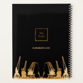 ブラック金ゴールド建築クレーンのビジネスロゴ2025 プランナー手帳 (裏面)