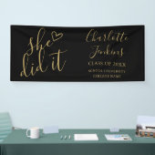 ブラック金ゴールド彼女はスクリプト卒業パーティーを行った 横断幕 (トレードショー)