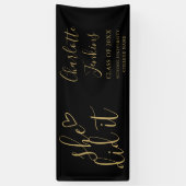 ブラック金ゴールド彼女はスクリプト卒業パーティーを行った 横断幕 (縦)