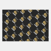 ブラック金ゴールド応援から60年誕生日 ラッピングペーパーシート (正面2)