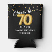 ブラック金ゴールド応援から70年誕生日クーラーボックス 缶クーラー (正面)