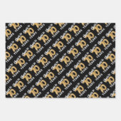 ブラック金ゴールド応援から70年誕生日 ラッピングペーパーシート (正面3)