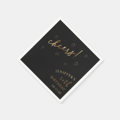 ブラック金ゴールド応援40th 50th 60th誕生日パーティー スタンダードカクテルナプキン (角)